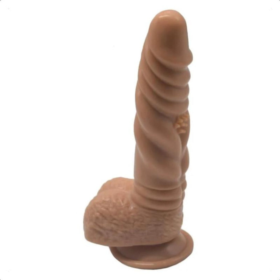 8 Inch Winding Ribbed Stimulator Knot Dildo, gallery view 3