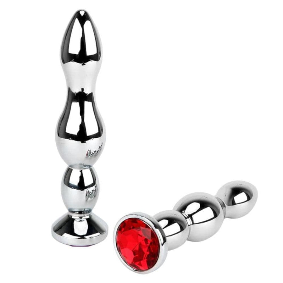 Stainless Tower Jeweled Butt Plug BDSM, gallery view 2