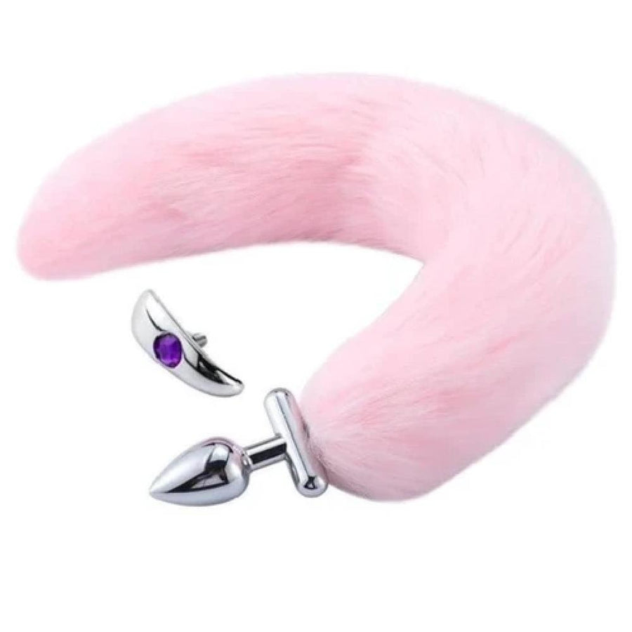 Flexible and Removable Fur Metallic Tail Butt Plug product view