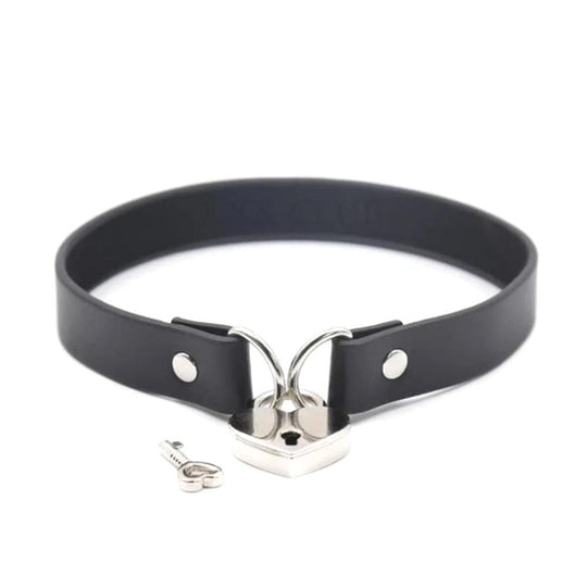 BDSM Flirting Heart Locking Collar product view