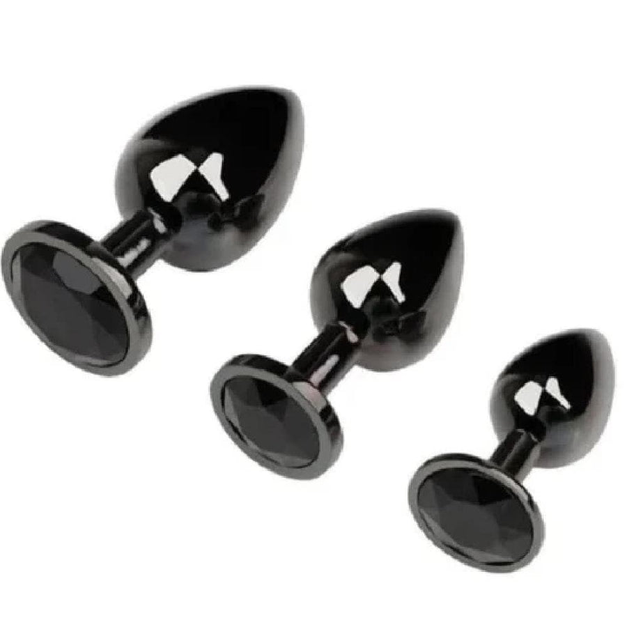 Gunmetal Rainbow-Colored Jewel Metal Butt Plug BDSM, gallery view 2