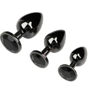 Gunmetal Rainbow-Colored Jewel Metal Butt Plug BDSM