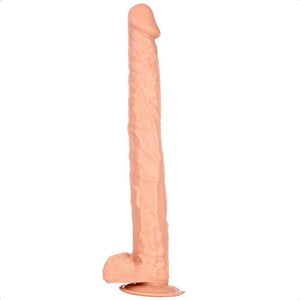 Schlanker 15 Zoll Dildo mit Saugnapf aus Silikon für BDSM