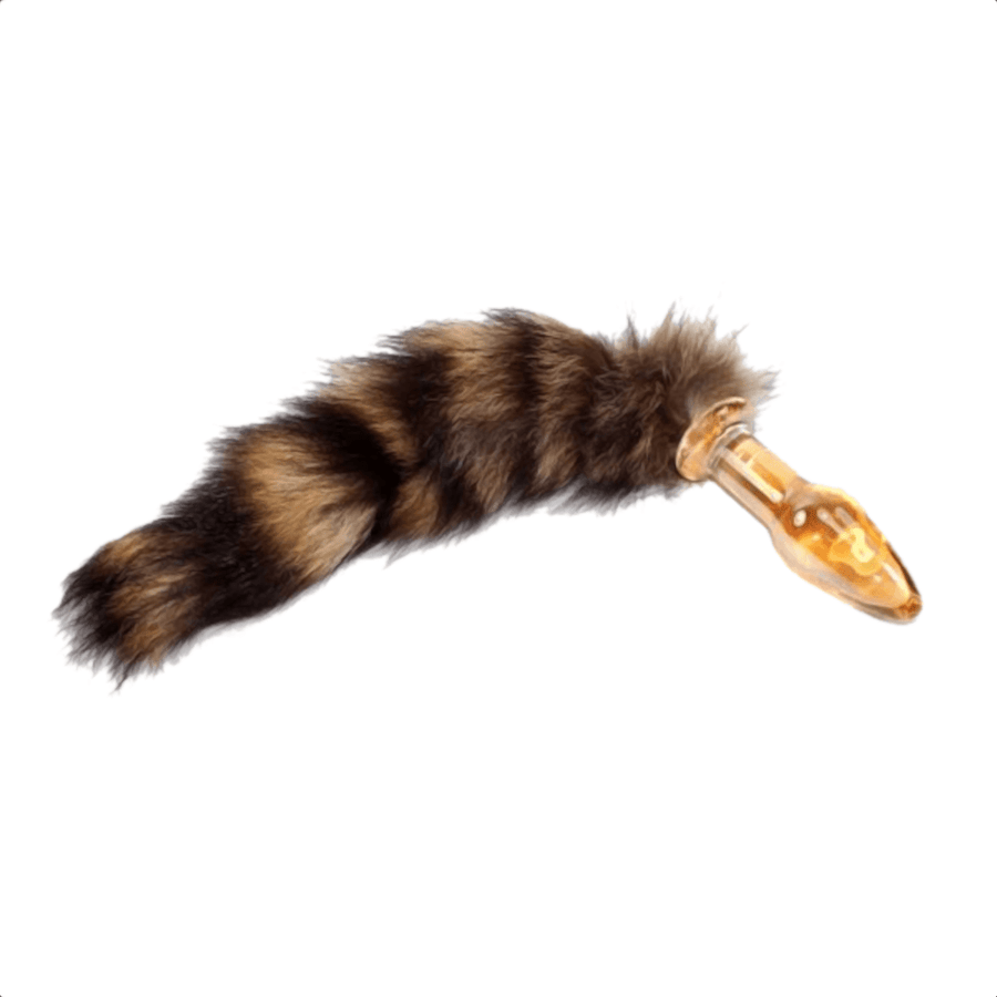 Glass Crystal Raccoon Tail Butt Plug 17 inches long BDSM, gallery view 3