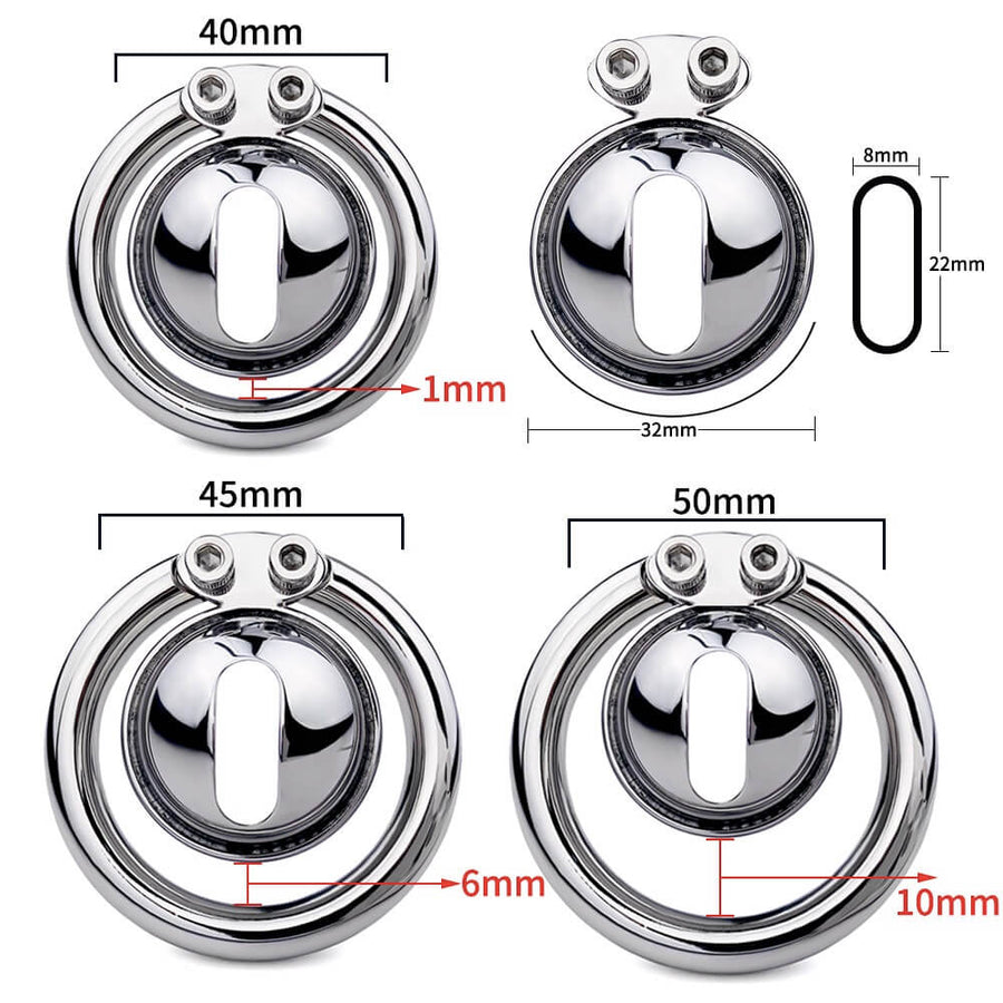MINI Anti Slip Stainless Steel Chastity Device, gallery view 7