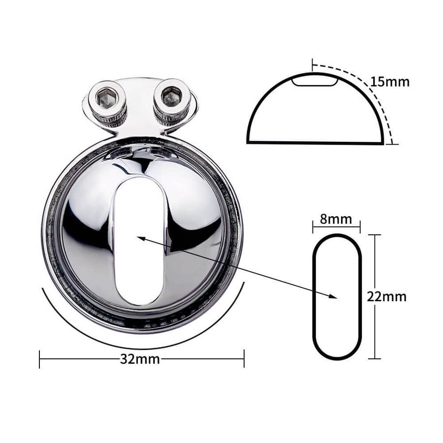 MINI Anti Slip Stainless Steel Chastity Device, gallery view 6