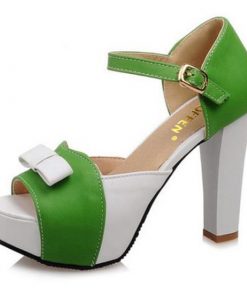 Cute Bowtie Open Toe Heels, gallery view 4