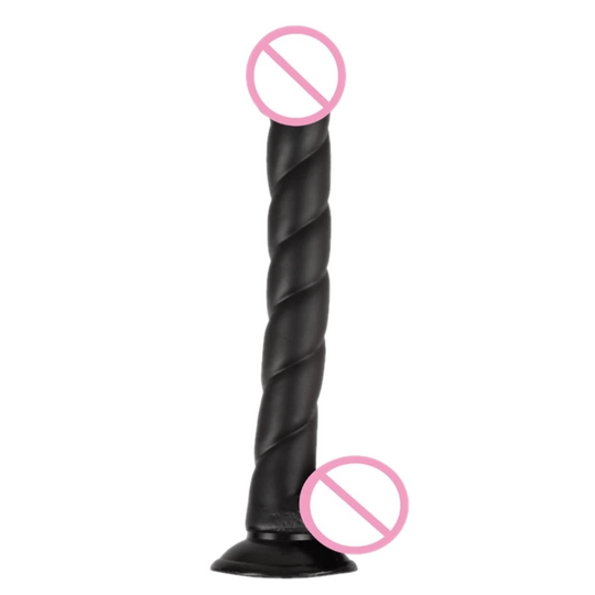 Black Twisting 11 Inch Black Suction Cup Dildo product view