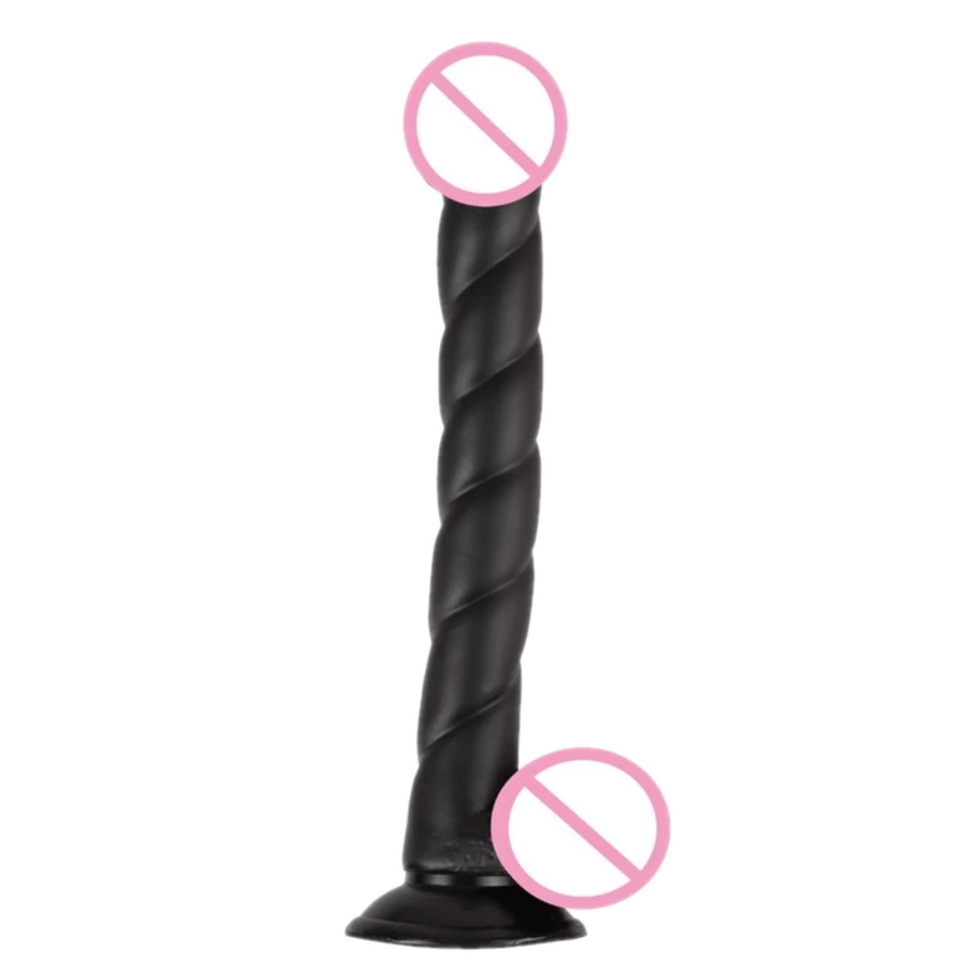 Black Twisting 11 Inch Black Suction Cup Dildo product view