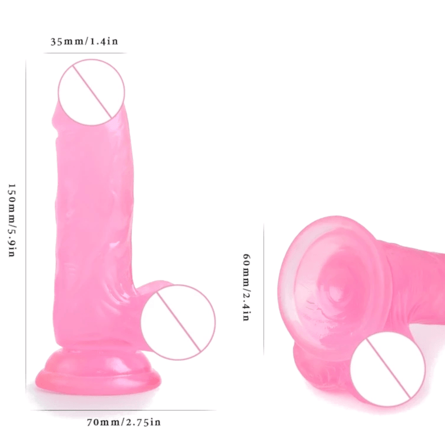 Silicone Jelly Delight Realistic Dildo With Suction Cup BDSM, gallery view 7