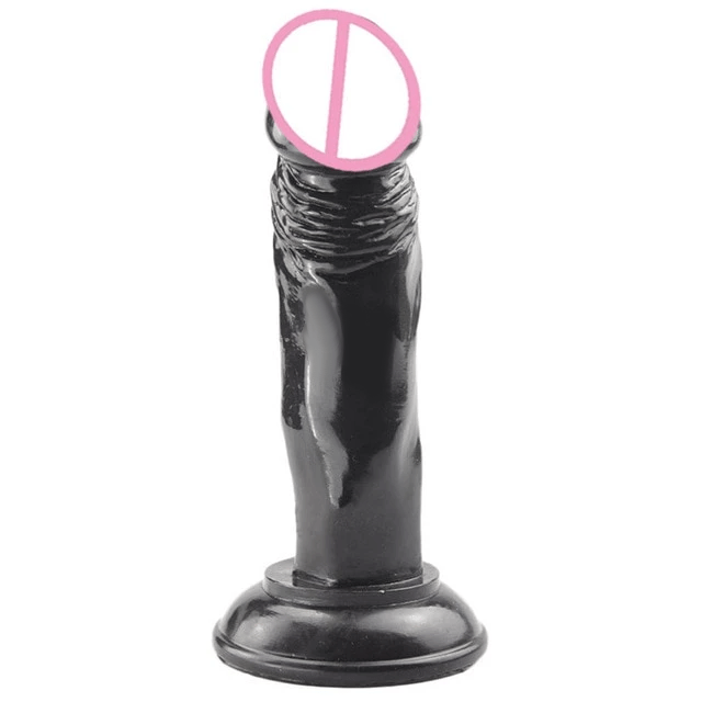 Black Silicone Dildo With Suction Cup product view