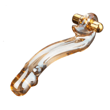 Load image into Gallery viewer, Coloured Glaze Curved Glass Dildo

