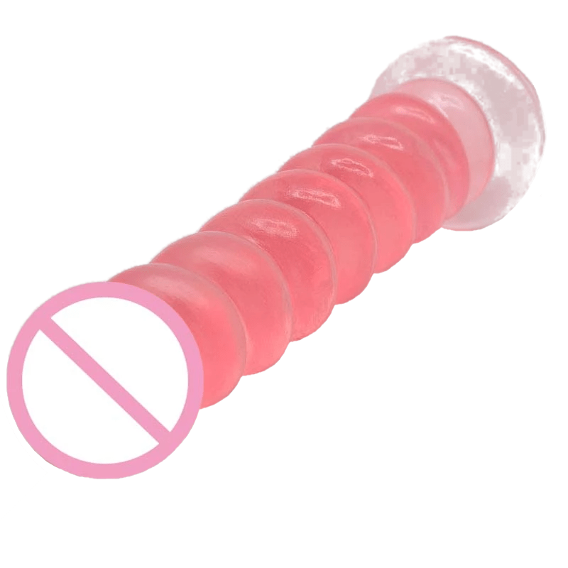 Pink Jelly Spiral Mountable Suction Cup Dildo BDSM, gallery view 3