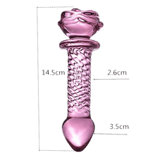 Load image into Gallery viewer, Seductive Pink Glass Rose Dildo BDSM
