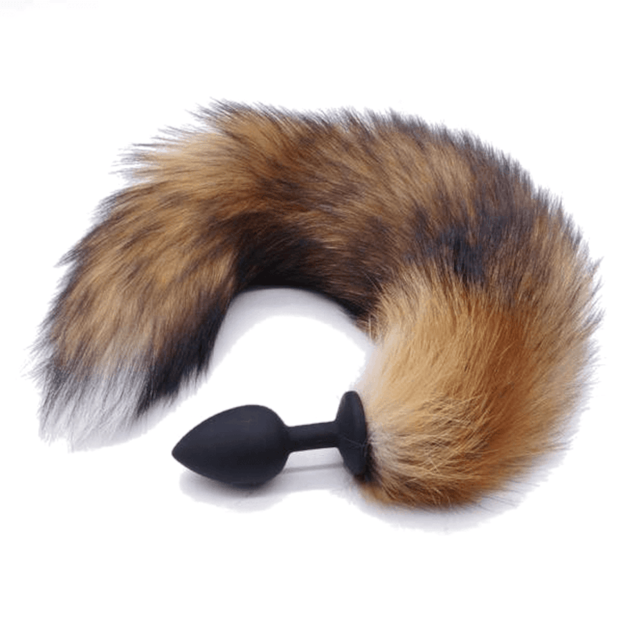 Fox Tail Silicone Plug, Brown 17" BDSM, gallery view 2