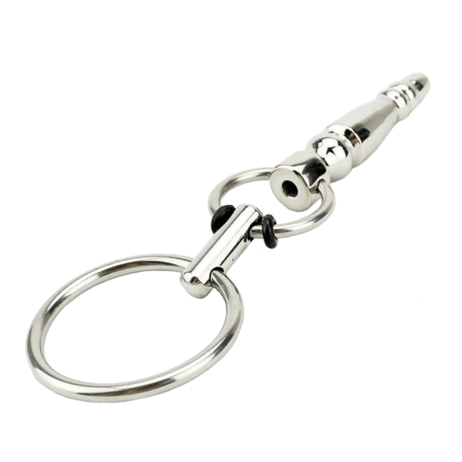 Hollow Stainless Penis Plug With Cock Ring, gallery view 4