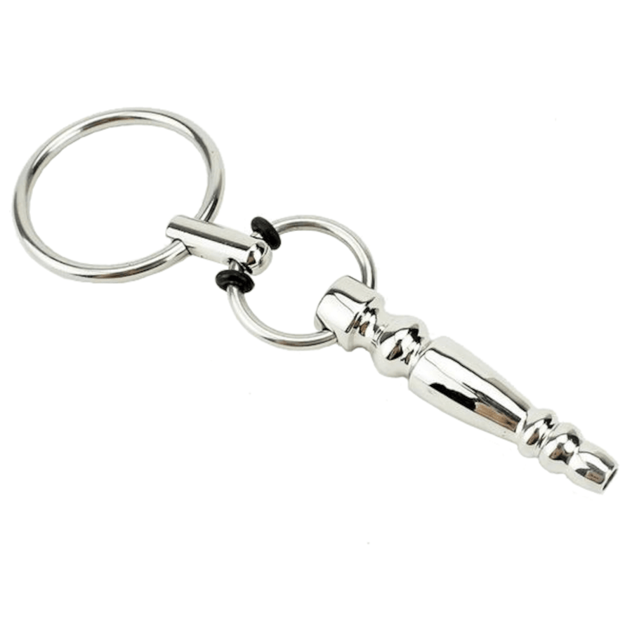 Hollow Stainless Penis Plug With Cock Ring, gallery view 2