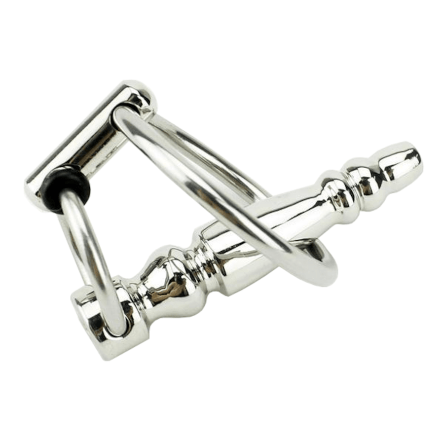 Hollow Stainless Penis Plug With Cock Ring, gallery view 3