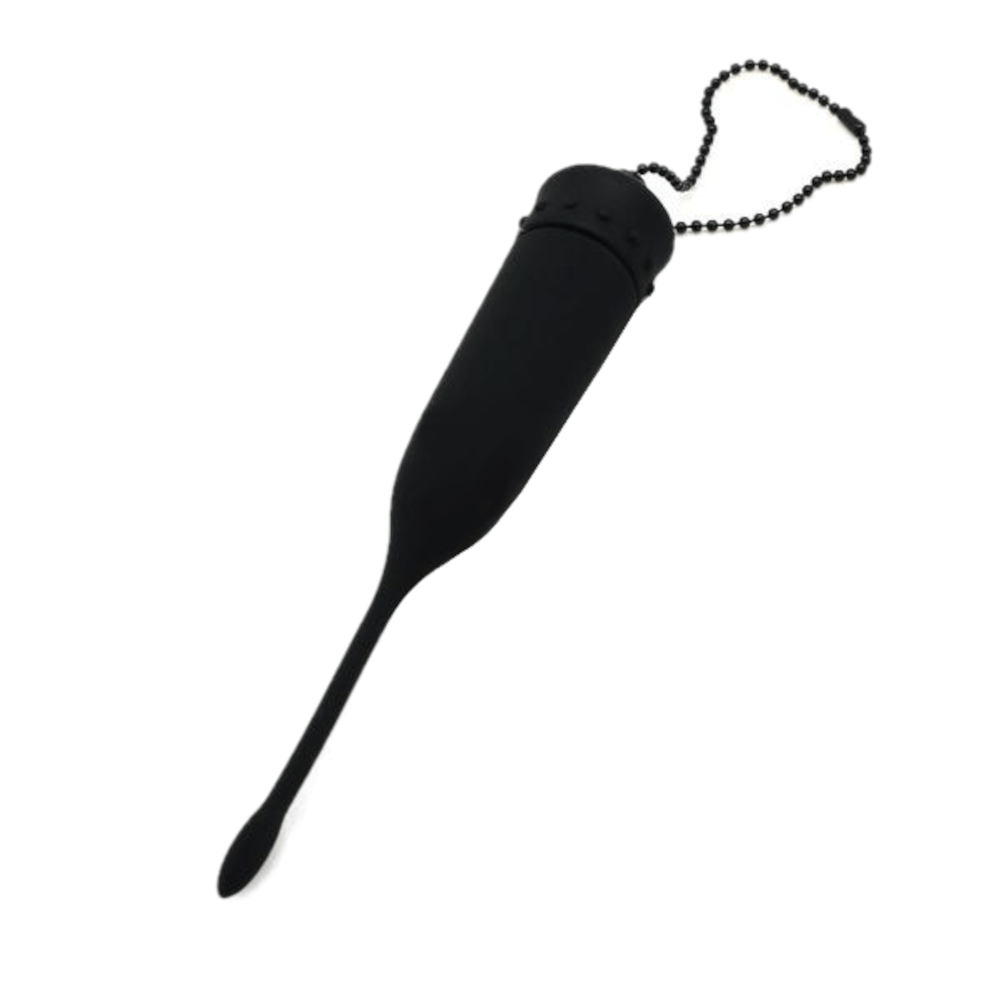 Silicone Vibrating Black Penis Plug