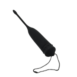 Silicone Vibrating Black Penis Plug