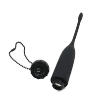 Load image into Gallery viewer, Silicone Vibrating Black Penis Plug
