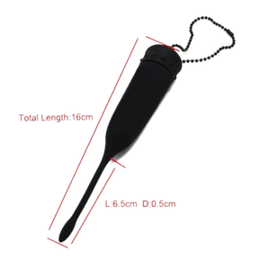 Silicone Vibrating Black Penis Plug