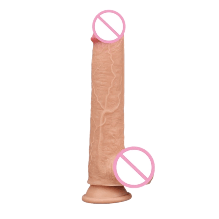 Double Layer Skin-Like 9 Inch Dildo With Suction Cup, gallery view 3