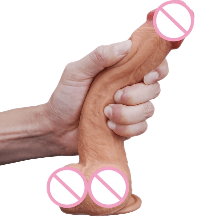 Double Layer Skin-Like 9 Inch Dildo With Suction Cup, gallery view 7