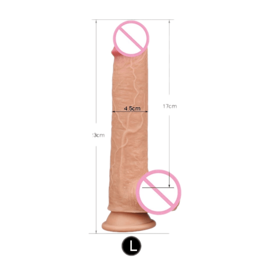 Double Layer Skin-Like 9 Inch Dildo With Suction Cup, gallery view 8