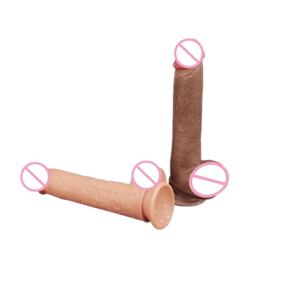 Double Layer Skin-Like 9 Inch Dildo With Suction Cup, gallery view 4