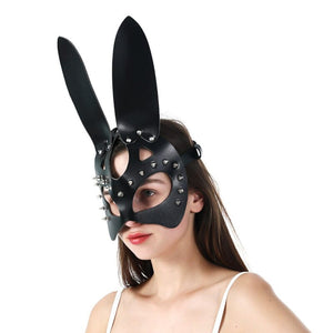 Sexy Badass-Hasenmaske aus Leder für BDSM