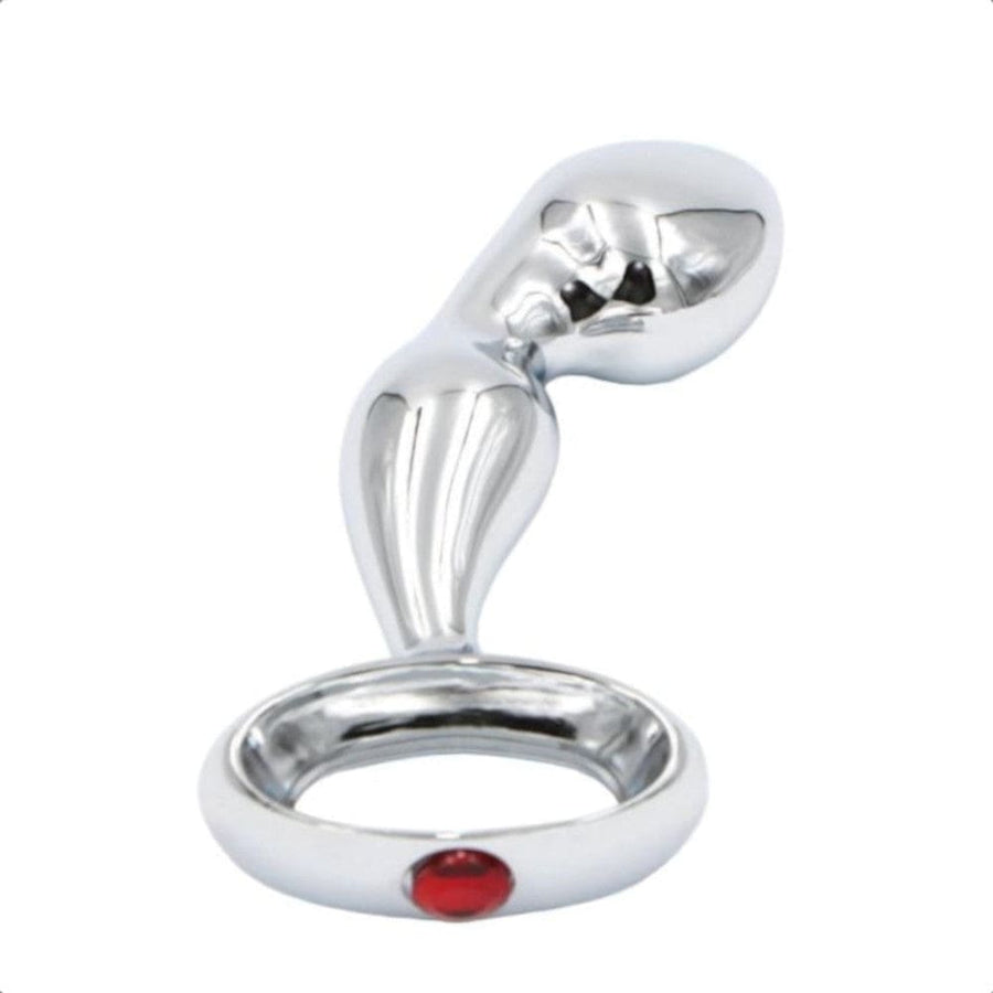 Beaded and Curvy Metal Butt Plug product view