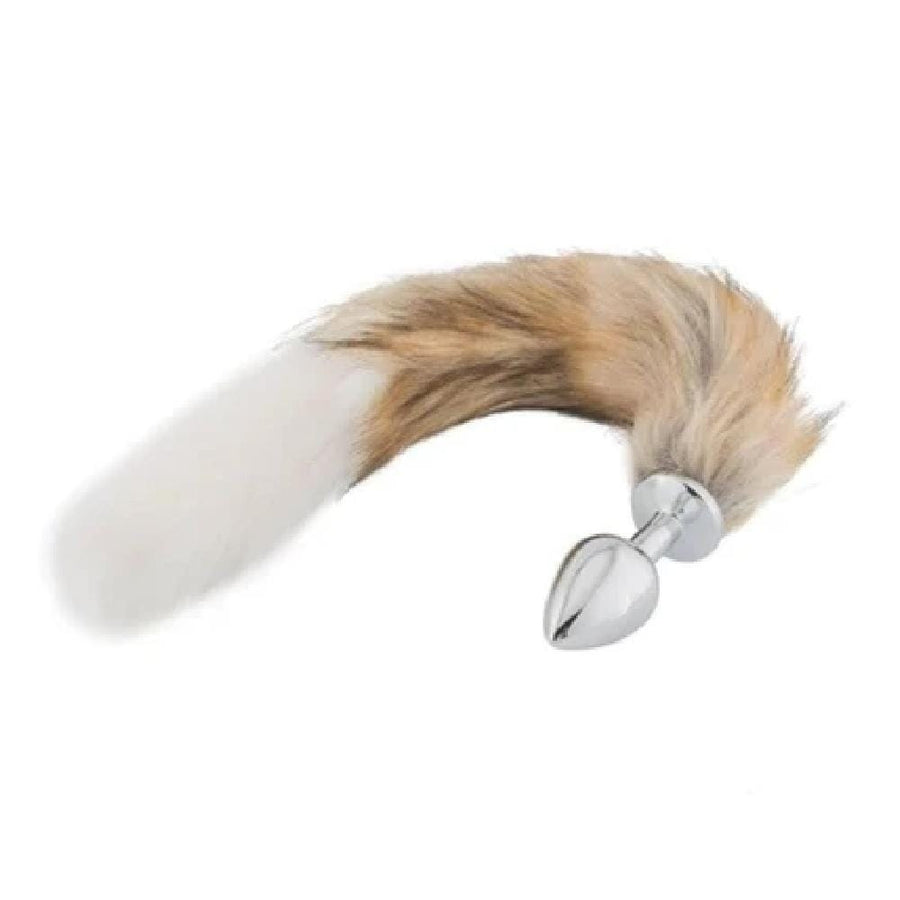 BDSM Soft and Furry Fox Tail with Stainless Steel Butt Plug, gallery view 2