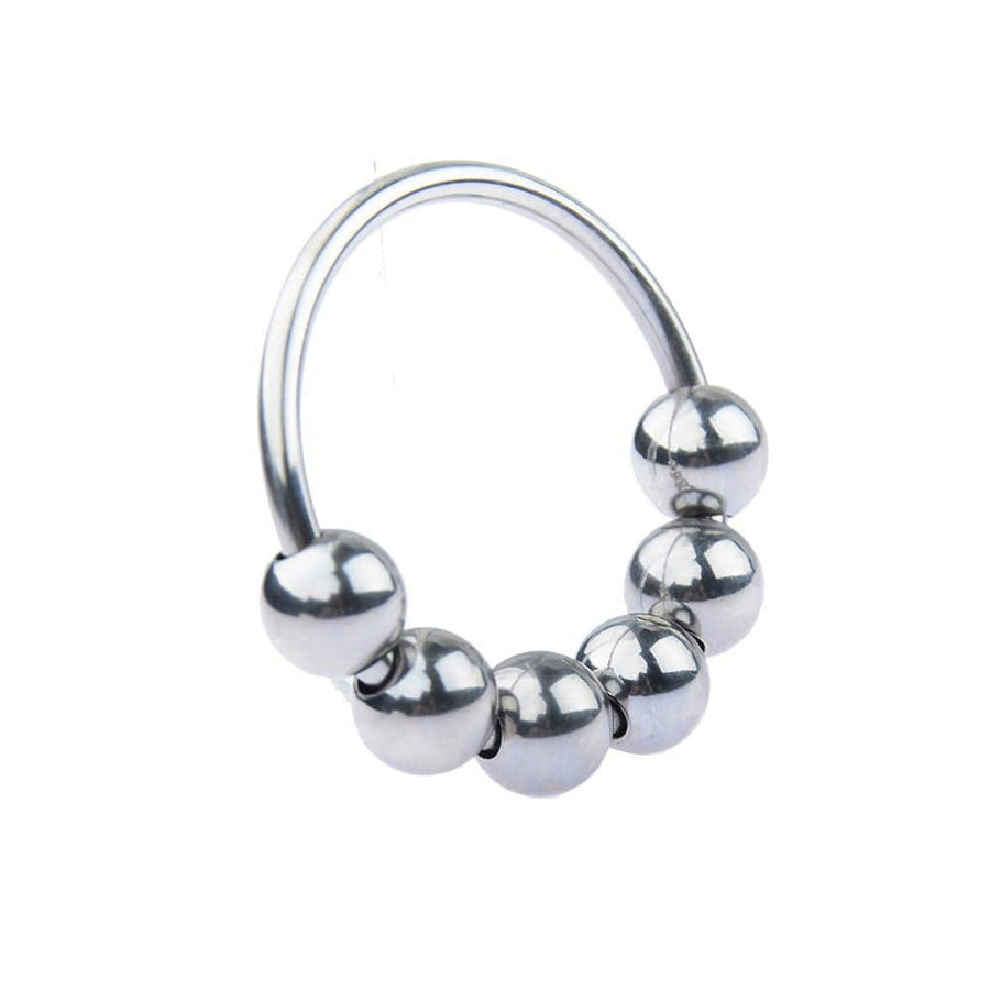 Stainless Sextet Beaded Cock Ring BDSM, gallery view 3
