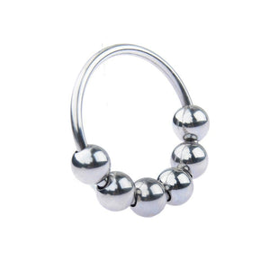 Stainless Sextet Beaded Cock Ring BDSM