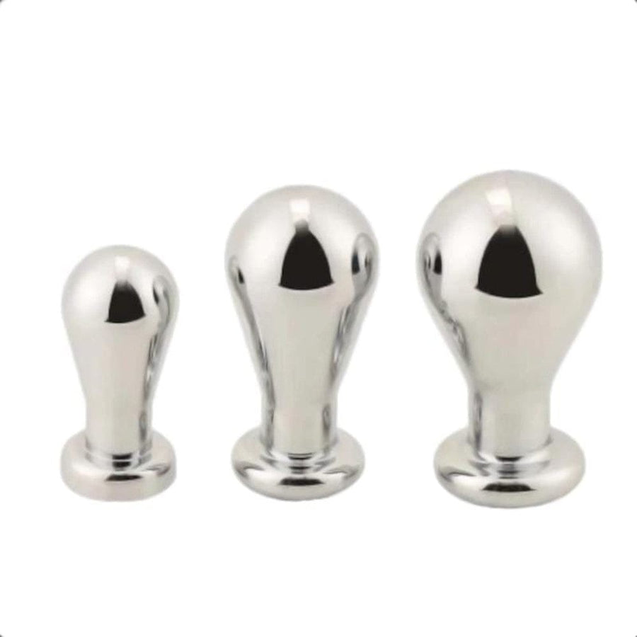 Stainless Steel Bulb Jeweled Butt Plug 3pcs Set BDSM, gallery view 5