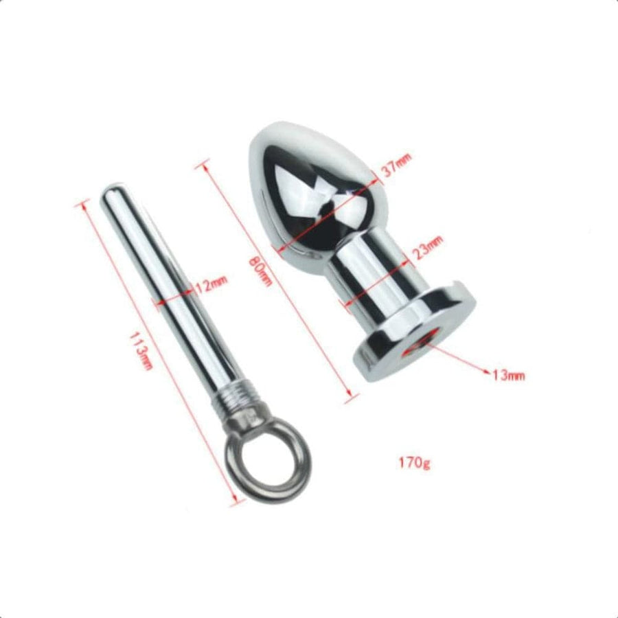 Hollow Inner Tube Metal Butt Plug 4.45 Inches Long, gallery view 15