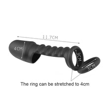 Load image into Gallery viewer, G Spot Cock Ring | Black Armor Dual Cock Ring BDSM
