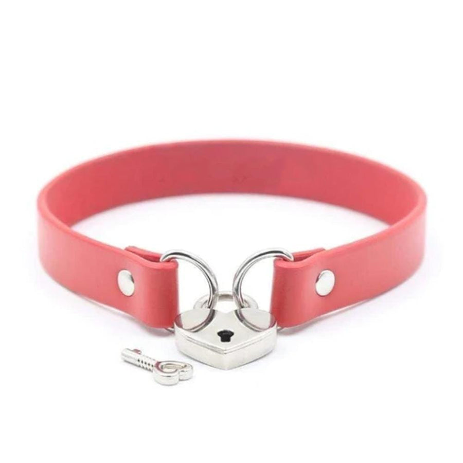 BDSM Flirting Heart Locking Collar, gallery view 2