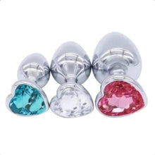 Load image into Gallery viewer, Heart-Shaped Crystal Jeweled Plug Set
