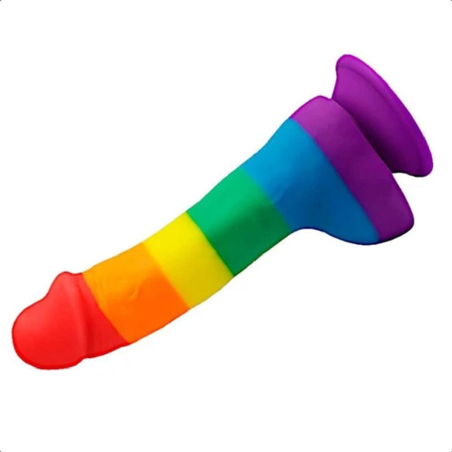 Realistic 7 Inch Rainbow Dildo With Suction Cup, gallery view 2