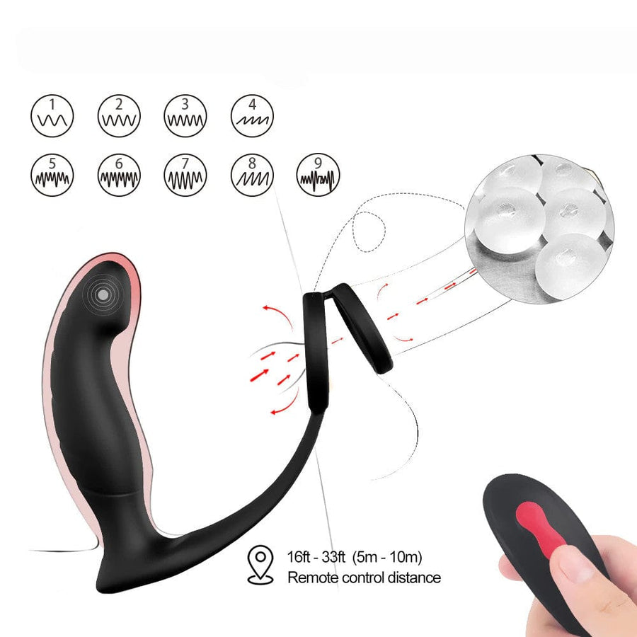 Prostate Massager With Cock Ring BDSM, gallery view 4