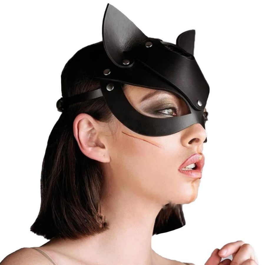 Seductive Leather Catwoman Mask BDSM, gallery view 2