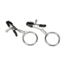 Load image into Gallery viewer, BDSM Flirting Rings Silver Nipple Clamps
