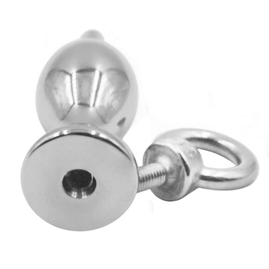 Shiny Metal Butt Plug With Pull Ring, gallery view 3