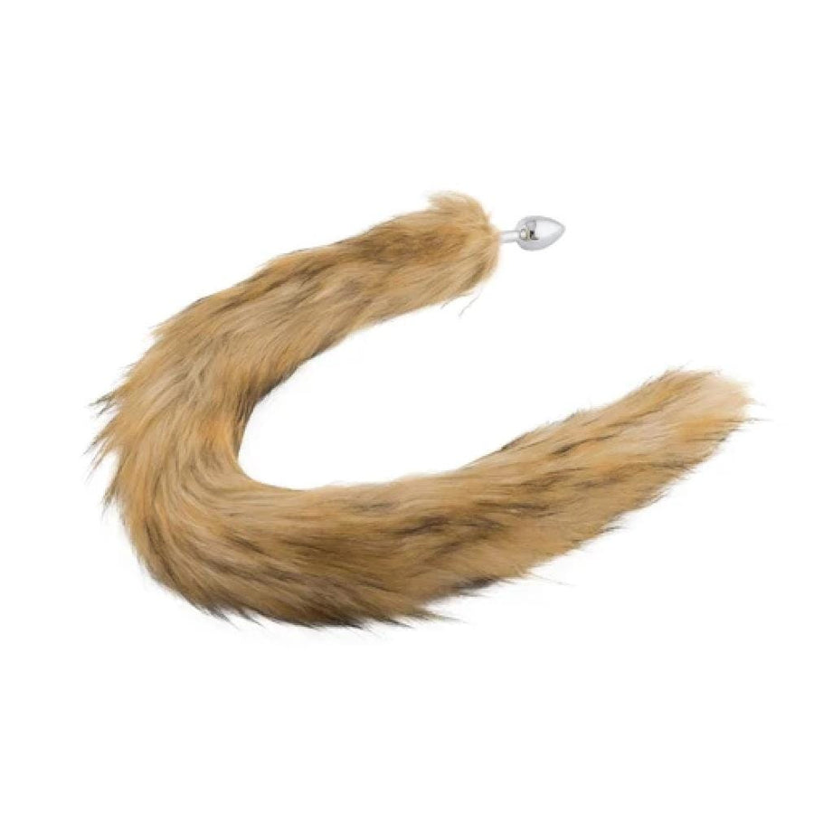 32" Brown Fox Tail with Butt Plug, gallery view 2