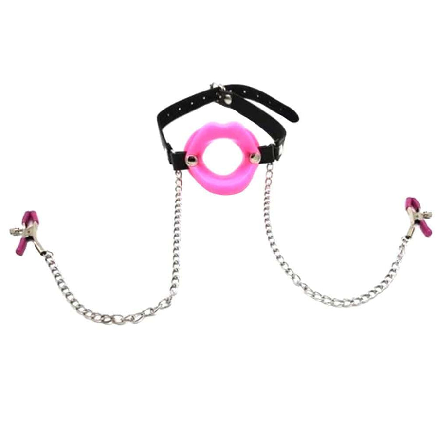 Slave Punishment Mouth Gags With Nipple Clamps BDSM, gallery view 2