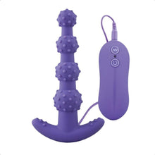 Load image into Gallery viewer, Beaded and Dotted Vibrating Butt Plug
