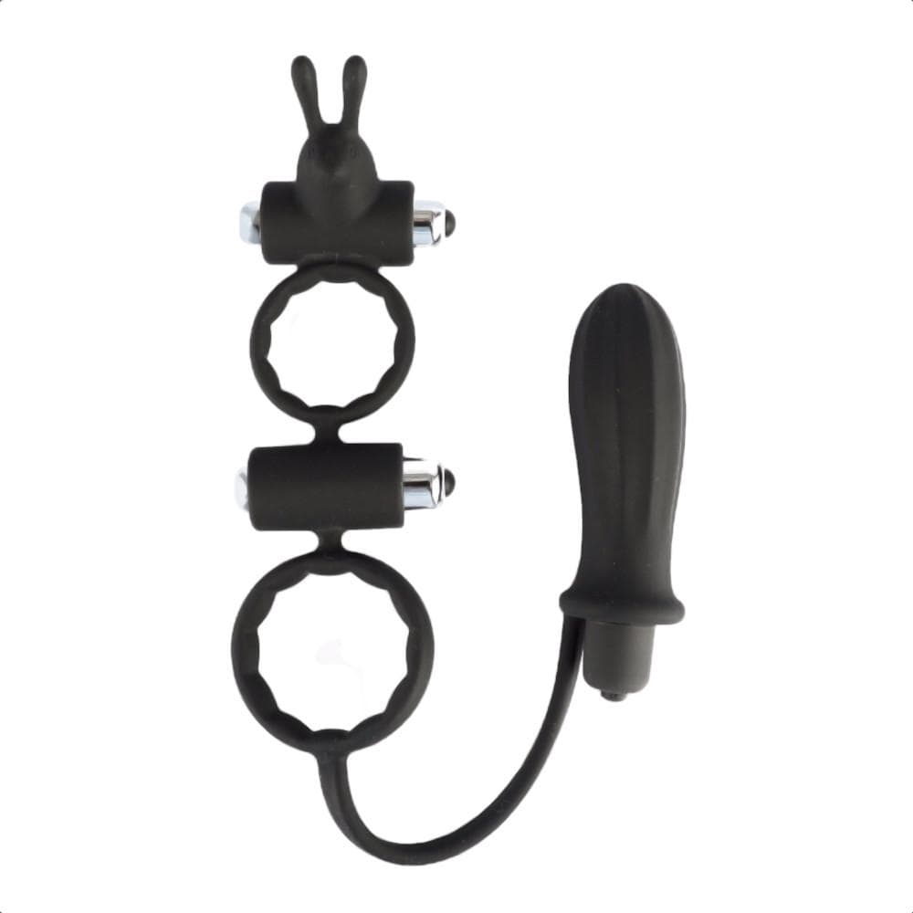 Pure Delight Cock Ring With Anal Stimulator BDSM