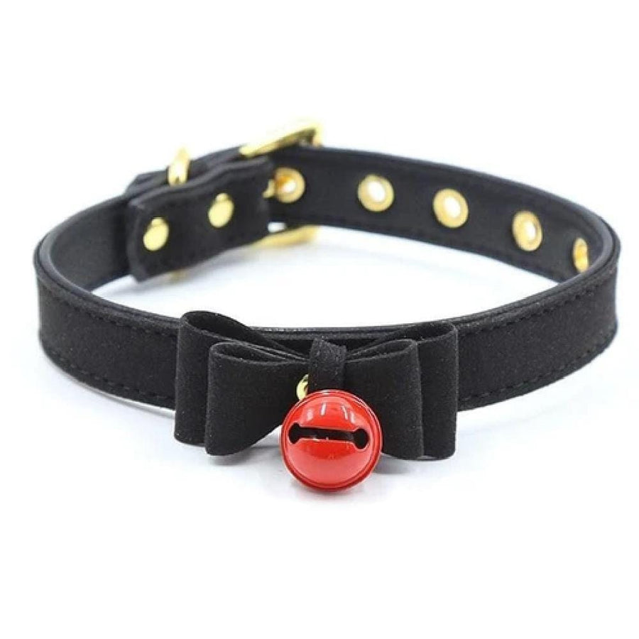 Sweet Fondle Leather Bondage Bow Tie, gallery view 2